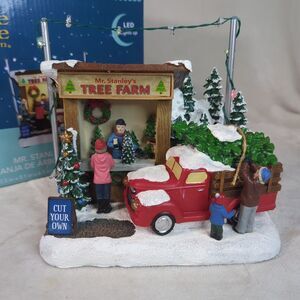 Carole Towne Collection Mr Stanleys Tree Farm Lighted Christmas Village Scene